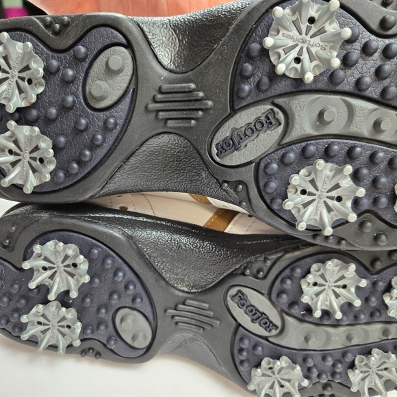 Footjoy Golf Shoes Mens‎ Size 7 Contour Soft Spikes 48762 White Brown Comfort - Picture 10 of 10